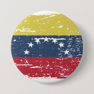 Badge Rond 7,6 Cm Drapeau du Venezuela vintage