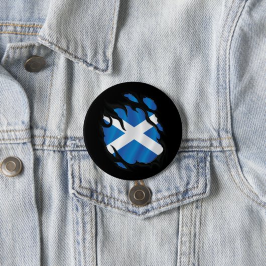 Badge Rond 7,6 Cm Drapeau écossais déchiré (En situation)