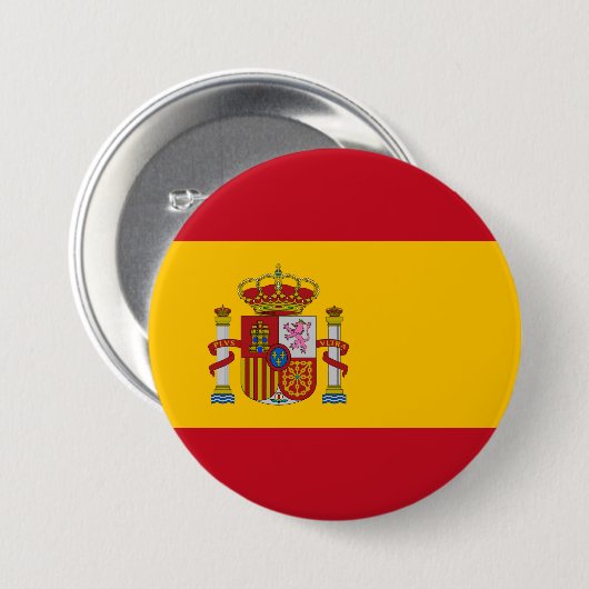 Badge Rond 7,6 Cm Drapeau Espagne (Devant & derrière)
