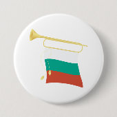 Badge Rond 7,6 Cm Drapeau Et Bugle bulgare (Devant)