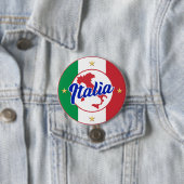 Badge Rond 7,6 Cm Drapeau et carte Italia (En situation)
