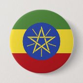 Badge Rond 7,6 Cm Drapeau éthiopien (Devant)