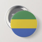 Badge Rond 7,6 Cm Drapeau Gabon (Devant & derrière)
