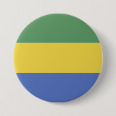 Badge Rond 7,6 Cm Drapeau Gabon (Devant)