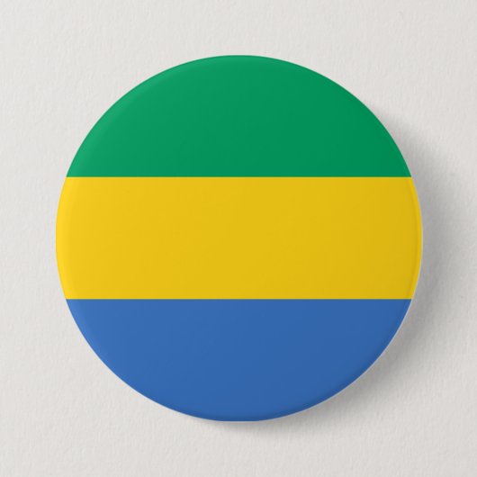 Badge Rond 7,6 Cm Drapeau gabonais (Gabon) (Devant)