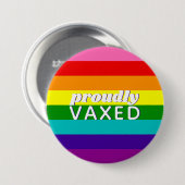 Badge Rond 7,6 Cm Drapeau Gay pride Baker Arc-en-ciel Fier Vaxé (Devant & derrière)