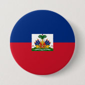 Badge Rond 7,6 Cm Drapeau Haïti (Devant)