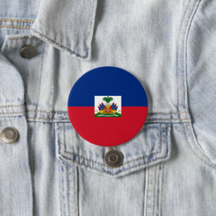Badge Rond 7,6 Cm Drapeau Haïti
