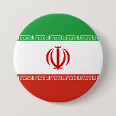 Badge Rond 7,6 Cm Drapeau iranien (Devant)