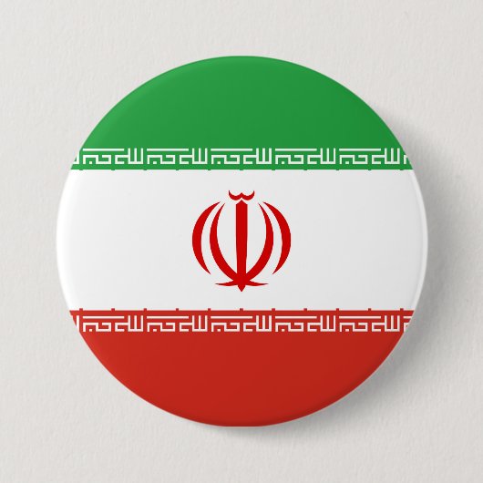 Badge Rond 7,6 Cm Drapeau iranien (Devant)
