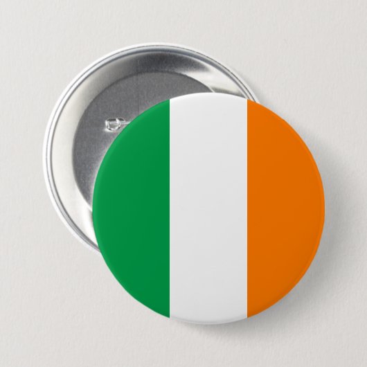 Badge Rond 7,6 Cm Drapeau irlandais (Devant & derrière)
