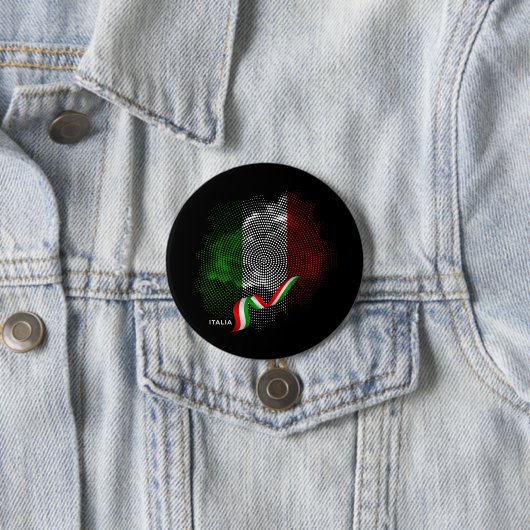 Badge Rond 7,6 Cm Drapeau italien (En situation)