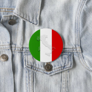 Badge Rond 7,6 Cm Drapeau italien