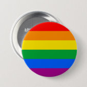 Badge Rond 7,6 Cm Drapeau LGBT Pride / Drapeau Rainbow (Devant & derrière)