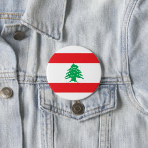 Badge Rond 7,6 Cm Drapeau Libanais (Drapeau du Liban)