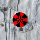 Badge Rond 7,6 Cm Drapeau libertarien-socialiste (En situation)