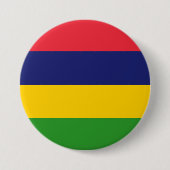 Badge Rond 7,6 Cm Drapeau mauricien (Devant)