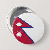 Badge Rond 7,6 Cm Drapeau népalais (Devant & derrière)