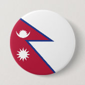 Badge Rond 7,6 Cm Drapeau népalais (Devant)