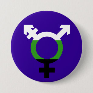 Badge Rond 7,6 Cm Drapeau Neutrois Symbole Trans
