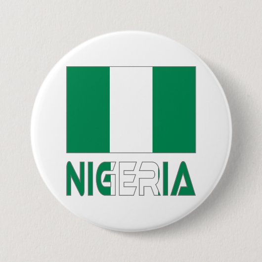 Badge Rond 7,6 Cm Drapeau nigérian et Nigeria (Devant)