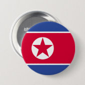 Badge Rond 7,6 Cm Drapeau nord-coréen (Devant & derrière)