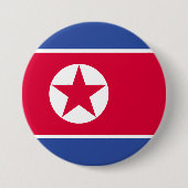 Badge Rond 7,6 Cm Drapeau nord-coréen (Devant)
