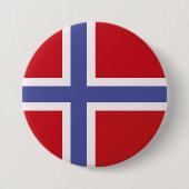 Badge Rond 7,6 Cm Drapeau norvégien (Devant)