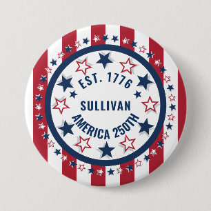 Badge Rond 7,6 Cm Drapeau patriotique vintage personnalisé America 2