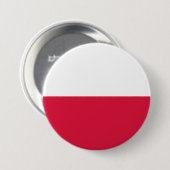 Badge Rond 7,6 Cm Drapeau polonais (Devant & derrière)