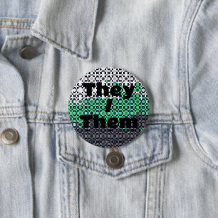 Badge Rond 7,6 Cm Drapeau Pronoun Neutrois Pride personnalisable