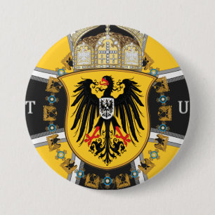 Badge Rond 7,6 Cm Drapeau Prussia Keiser