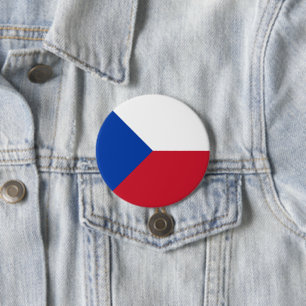 Badge Rond 7,6 Cm Drapeau République tchèque