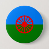Badge Rond 7,6 Cm Drapeau romani (Devant)
