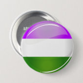 Badge Rond 7,6 Cm Drapeau rond brillant de Genderqueer (Devant & derrière)