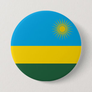 Badge Rond 7,6 Cm Drapeau rwandais (Rwanda) (Pays africain)