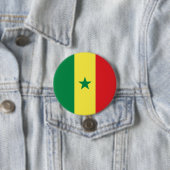 Badge Rond 7,6 Cm Drapeau sénégalais (En situation)