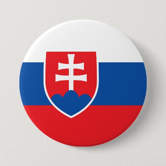 Badge Rond 7,6 Cm Drapeau Slovaquie (Devant)