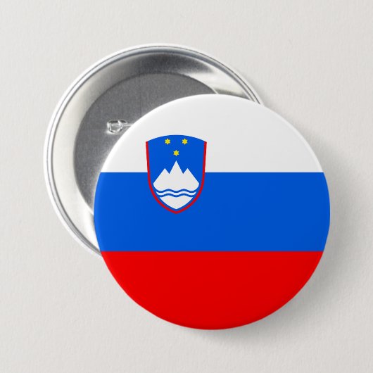 Badge Rond 7,6 Cm Drapeau Slovénie (Devant & derrière)
