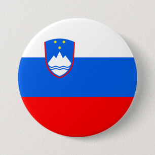 Badge Rond 7,6 Cm Drapeau Slovénie