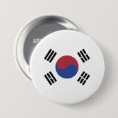 Badge Rond 7,6 Cm drapeau sud-coréen (Devant & derrière)