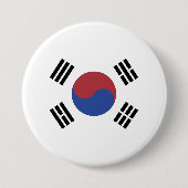 Badge Rond 7,6 Cm drapeau sud-coréen (Devant)