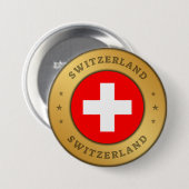 Badge Rond 7,6 Cm Drapeau Suisse (Devant & derrière)
