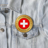 Badge Rond 7,6 Cm Drapeau Suisse (En situation)