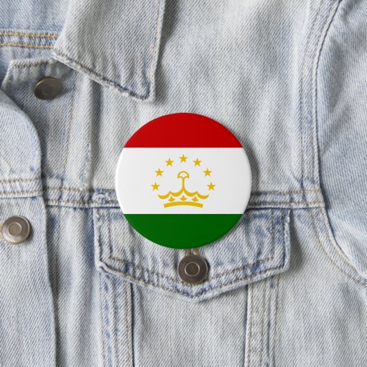 Badge Rond 7,6 Cm Drapeau Tadjikistan (En situation)