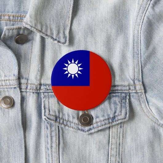 Badge Rond 7,6 Cm Drapeau taïwanais (En situation)
