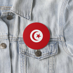 Badge Rond 7,6 Cm Drapeau tunisien