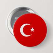 Badge Rond 7,6 Cm Drapeau turc (Devant & derrière)