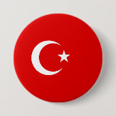Badge Rond 7,6 Cm Drapeau turc (Devant)