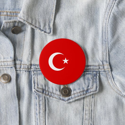 Badge Rond 7,6 Cm Drapeau turc (En situation)